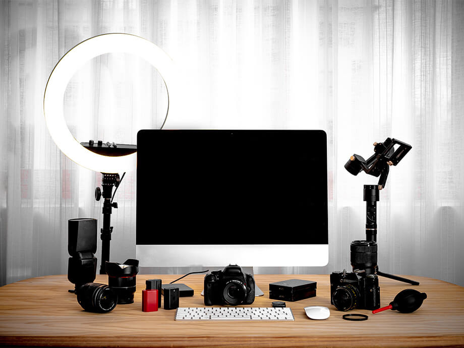 PC mit Videoequipment