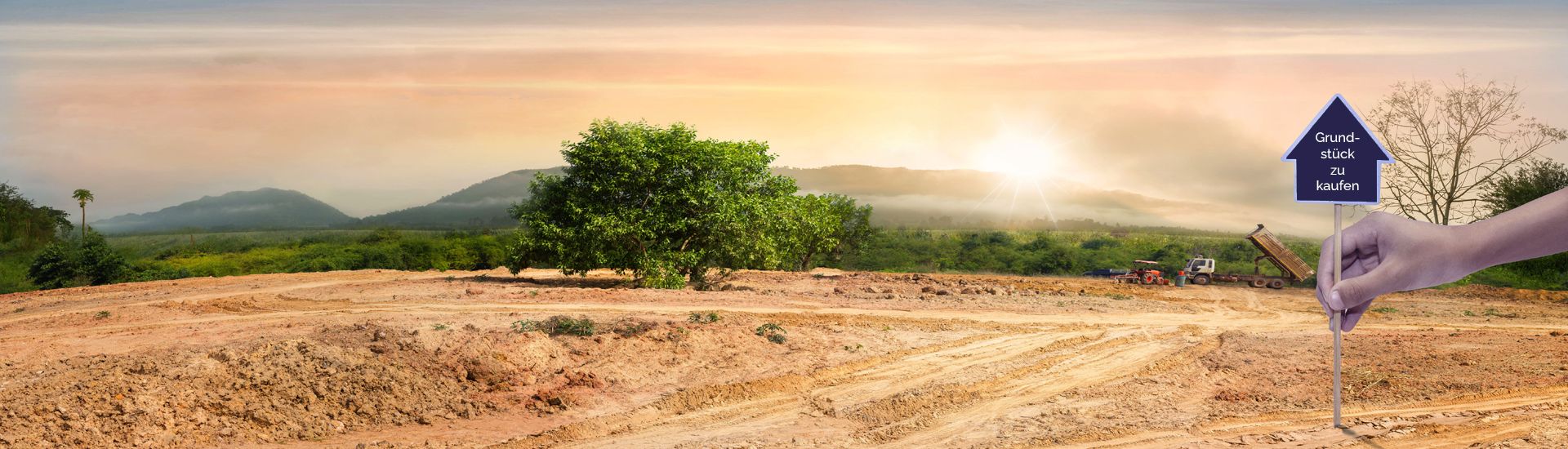 3D-Visualisierung eines Grundstücks zum Kauf