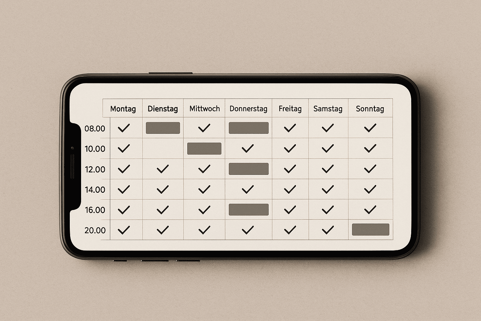 Iphone mit Wochenübersicht und Terminen – digitale Terminplanung für Immobilienbesichtigungen