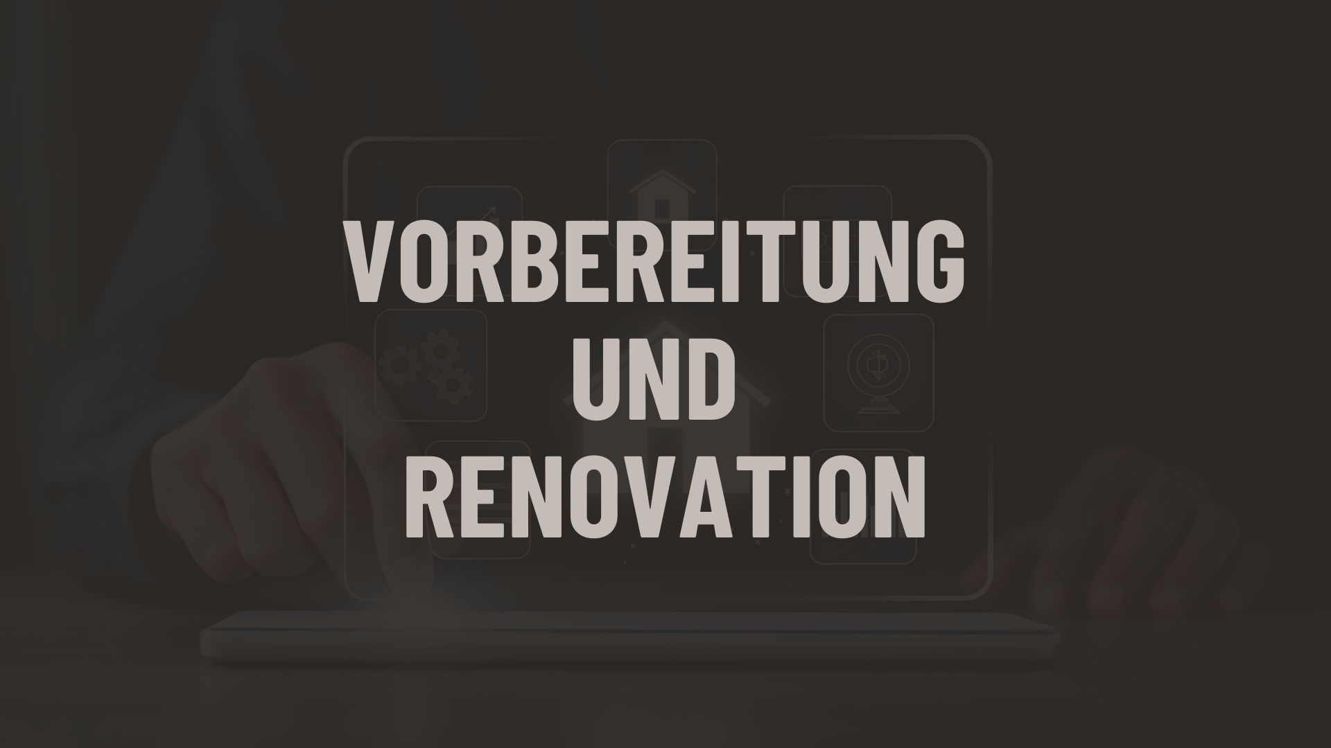 Vorbereitung und Renovation bei Immobilienverkauf – Grafik von Bocelli Immobilien AG mit Symbolen im Hintergrund.