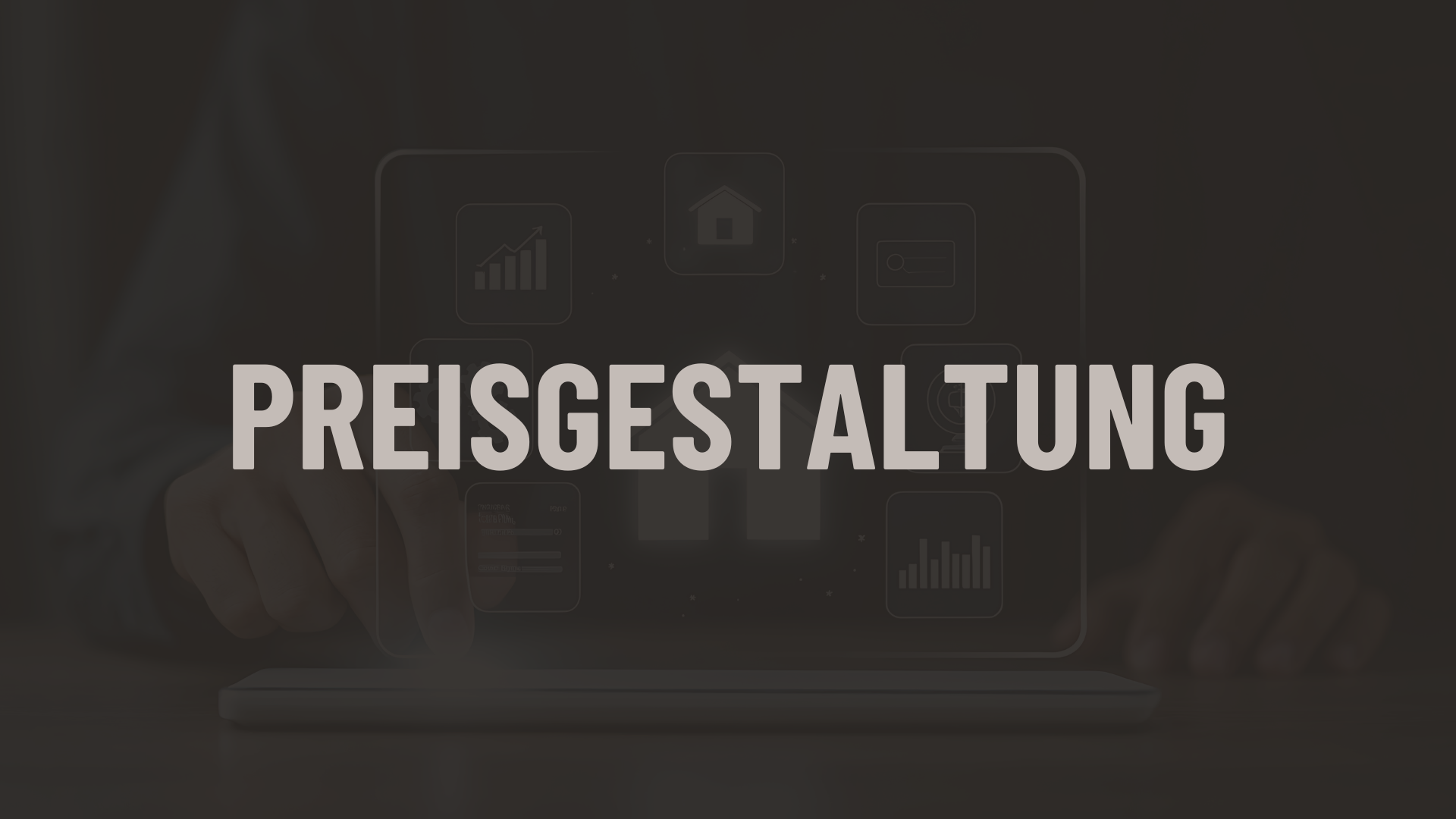 Preisgestaltung – Grafik von Bocelli Immobilien AG mit Symbolen im Hintergrund.