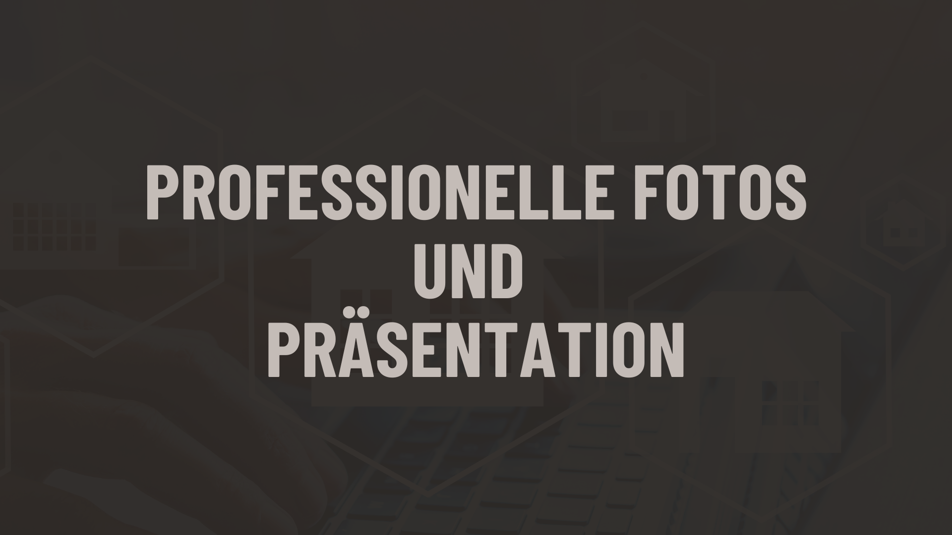 Professionelle Fotos und Präsentation bei Immobilienpräsentation – Grafik von Bocelli Immobilien AG mit Symbolen im Hintergrund.