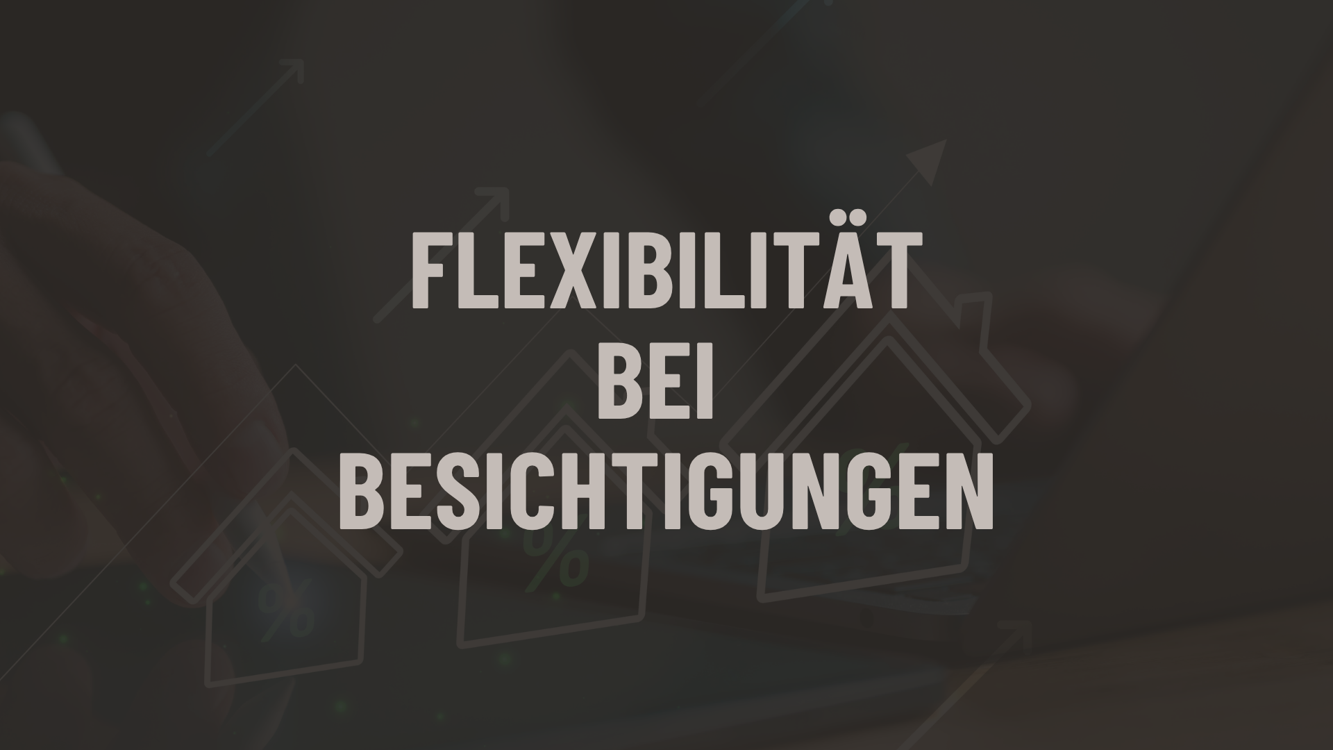 Flexibilität bei Immobilienbesichtigungen – Grafik von Bocelli Immobilien AG mit Symbolen im Hintergrund.