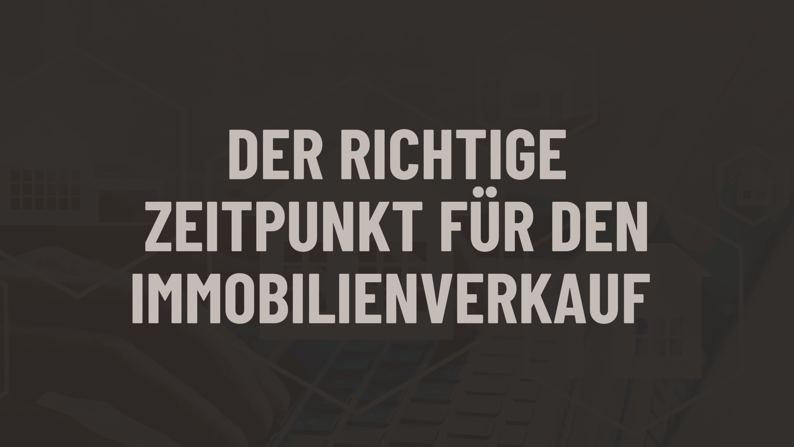 Wann ist der richtige Zeitpunkt für den Immobilienverkauf – Grafik von Bocelli Immobilien AG mit Symbolen im Hintergrund.