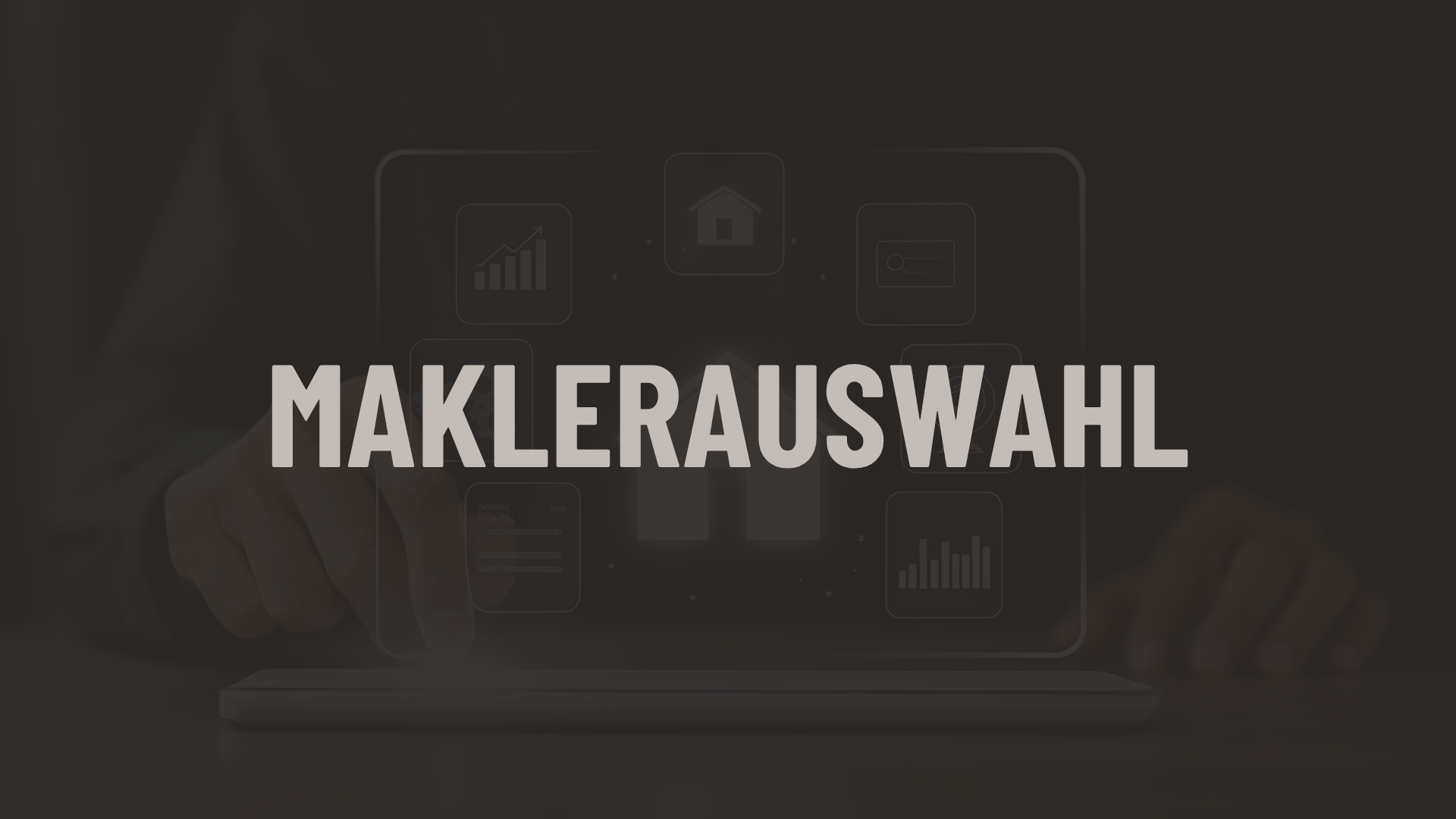 Maklerauswahl – Grafik von Bocelli Immobilien AG mit Symbolen im Hintergrund.