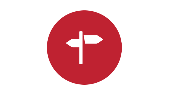 Wegpfeil im roten Kreis Icon
