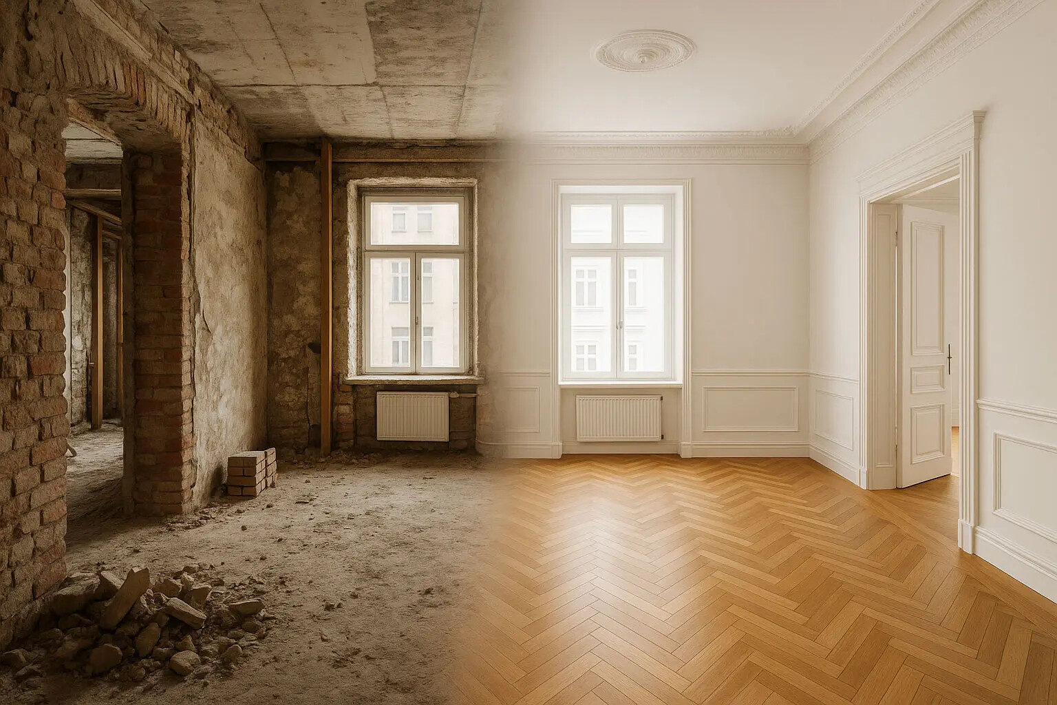 Wohnung vorher und nachher Modernisierung