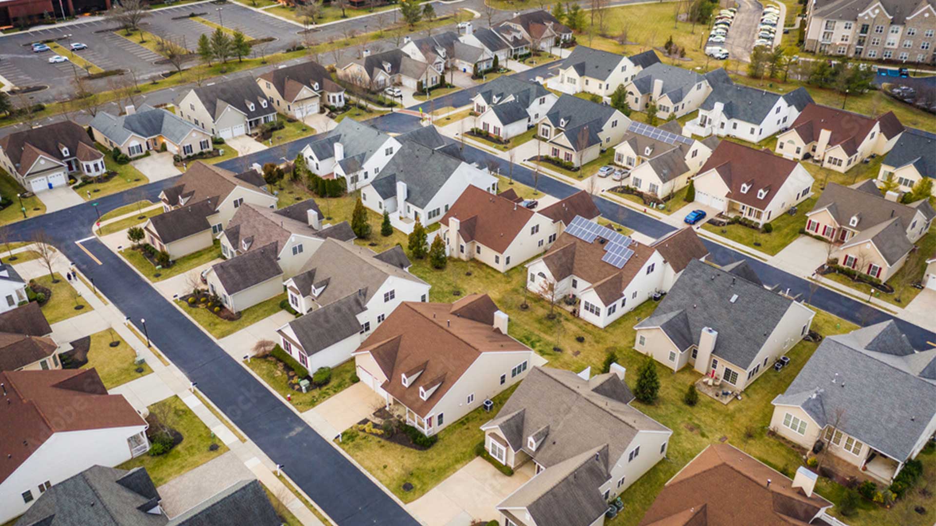 Blick auf eine Wohnsiedlung