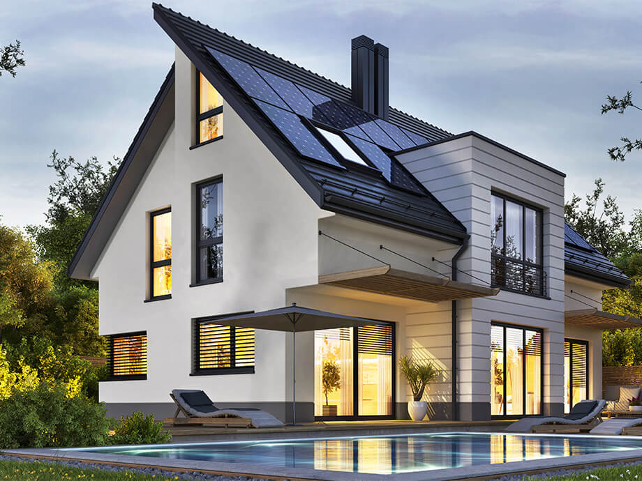 Modernes Einfamilienhaus mit Garten