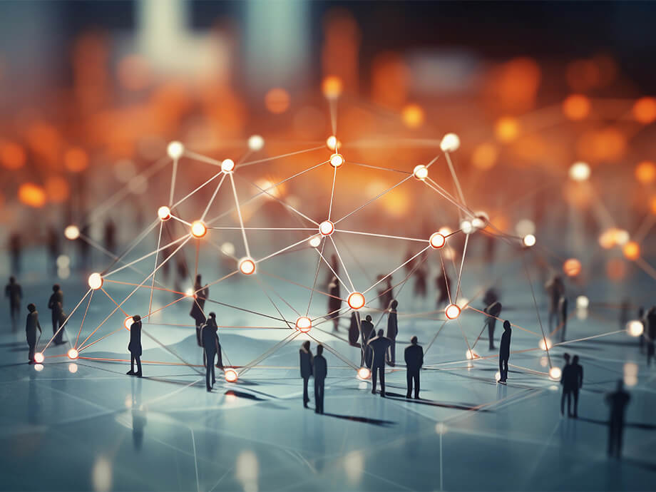 Menschen und Netzwerk