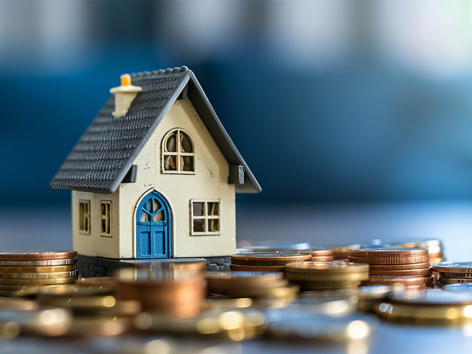 Modellhaus mit Münzgeld