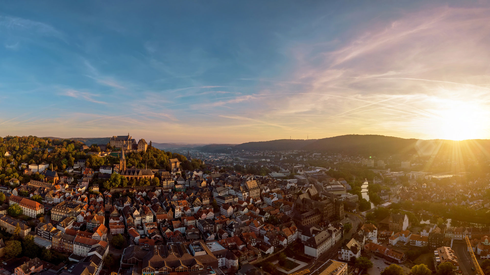 Marburg bei Sonnenaufgang
