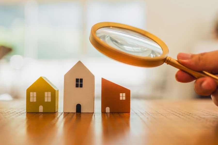 Lupe nimmt Hausmodelle in den Fokus