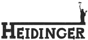 Heidinger mit Malersilhouette, die auf dem H steht.