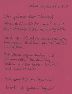 Brief Kundenbewertung