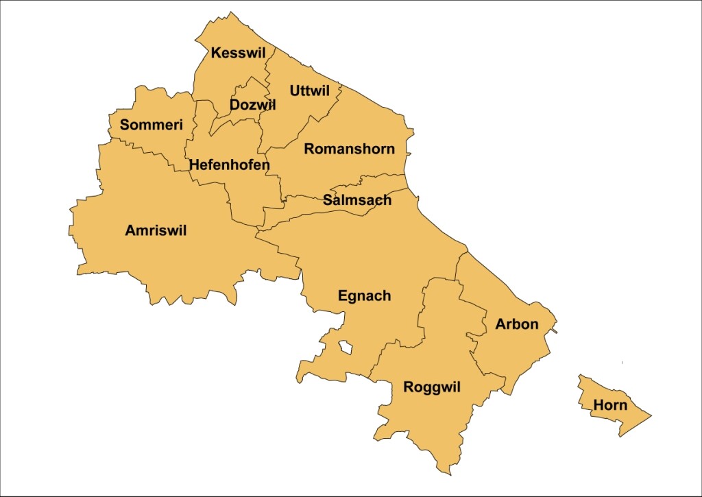 Karte von Kanton Thurgau