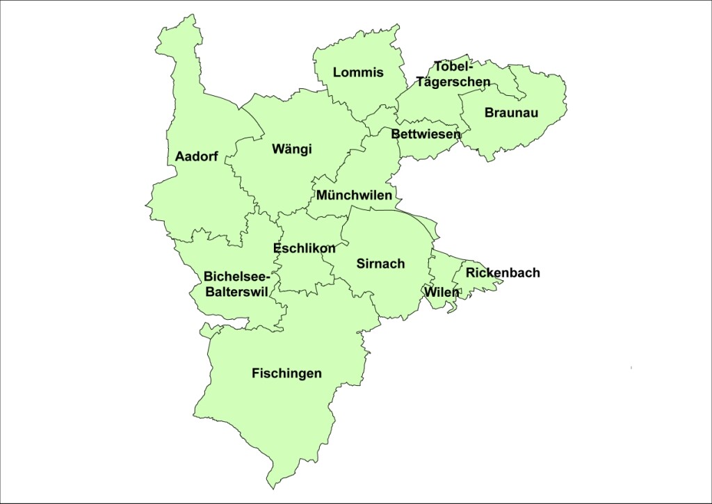 Karte von Kanton Thurgau