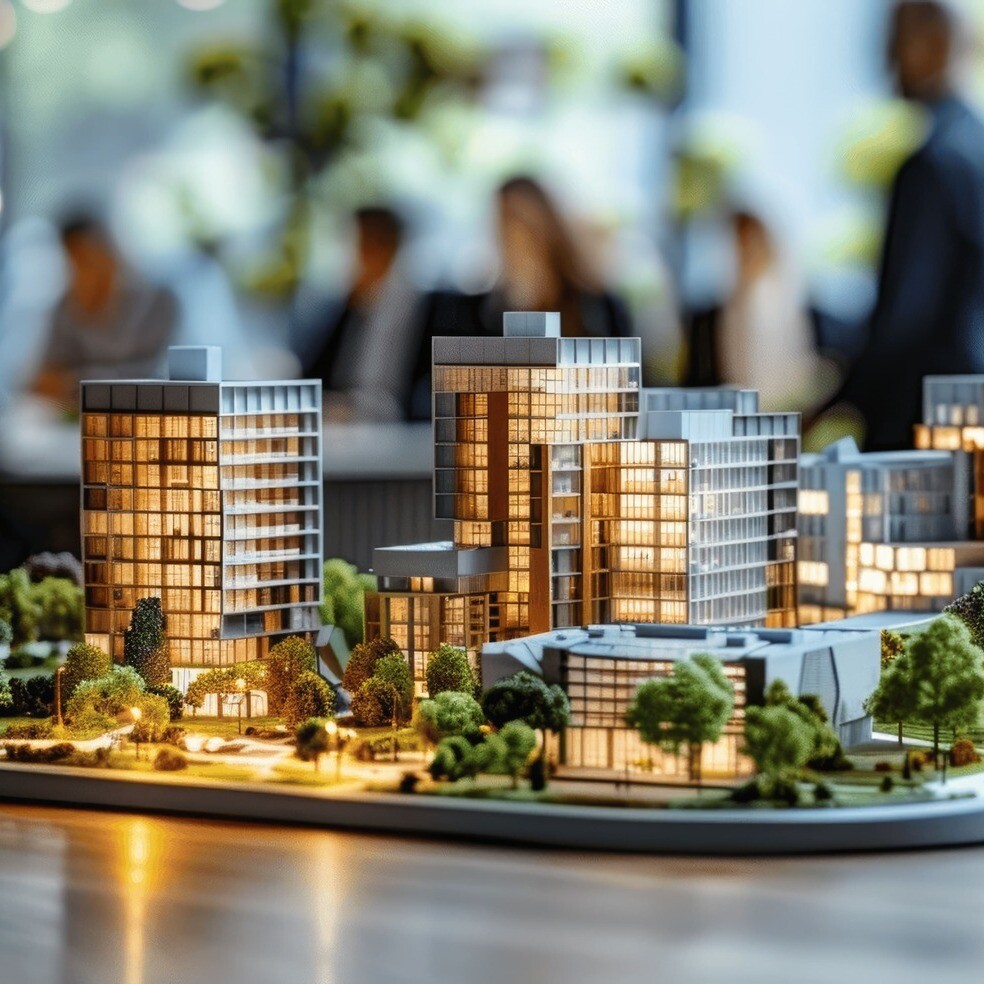 Modell einer modernen Wohnanlage