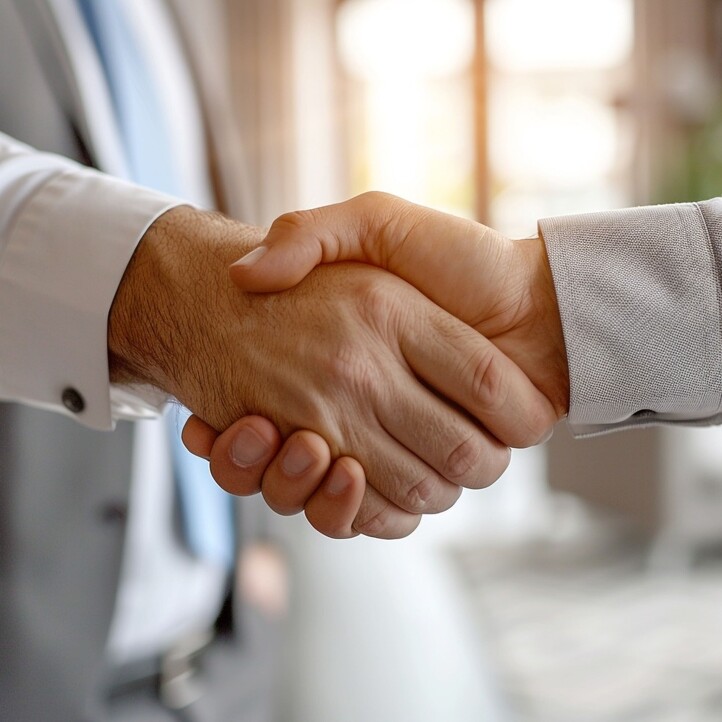 Zwei Personen geben sich die Hand