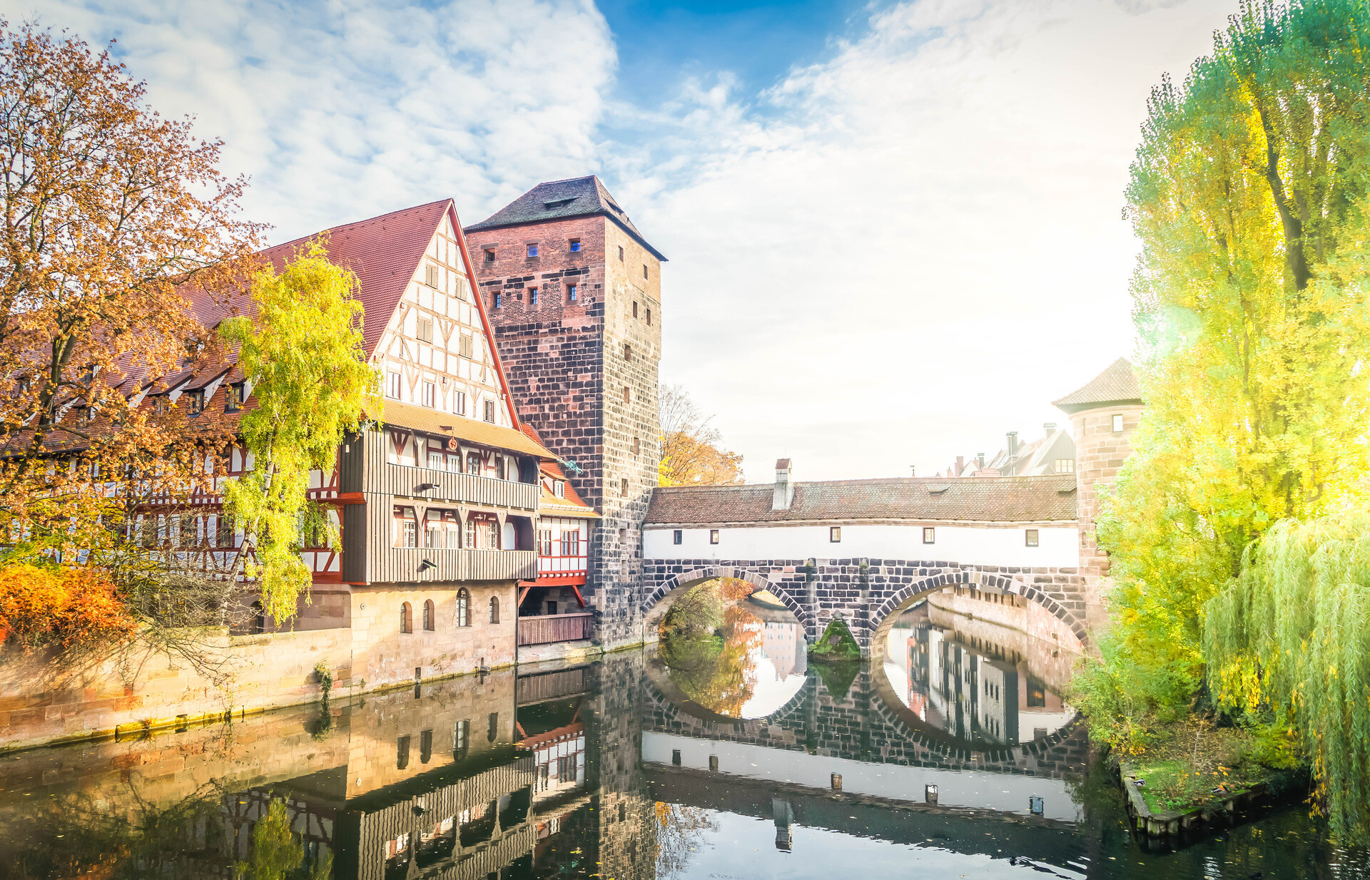 Blick auf die Pegnitz in Nürnberg