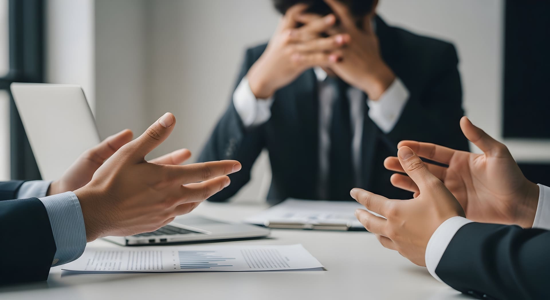 Mann sitzt im Büro und prüft Unterlagen zur Immobilienfinanzierung