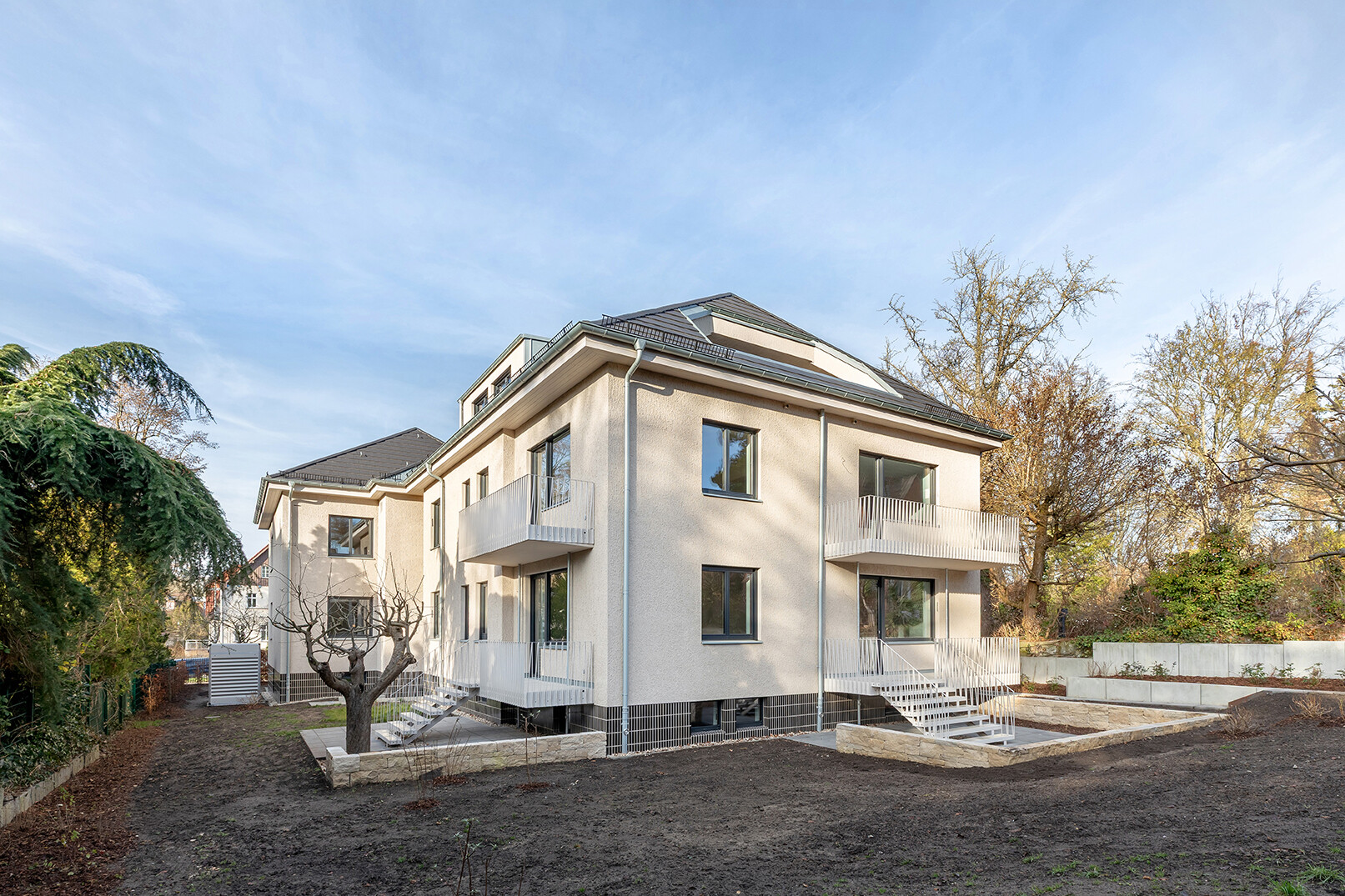 Hausansicht einer Mehrfamilienvilla in Dahlem