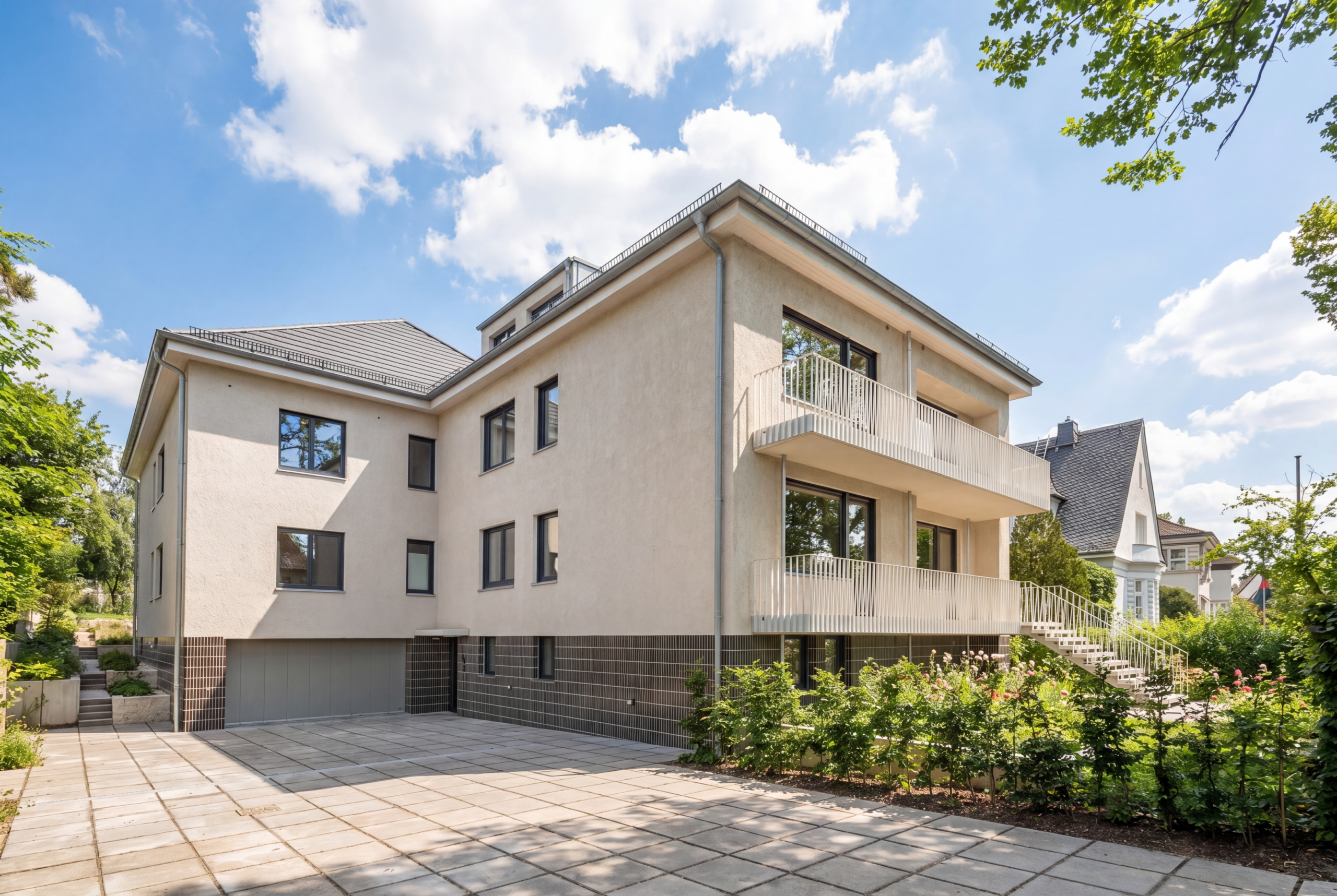 Hausansicht einer Mehrfamilienvilla in Dahlem