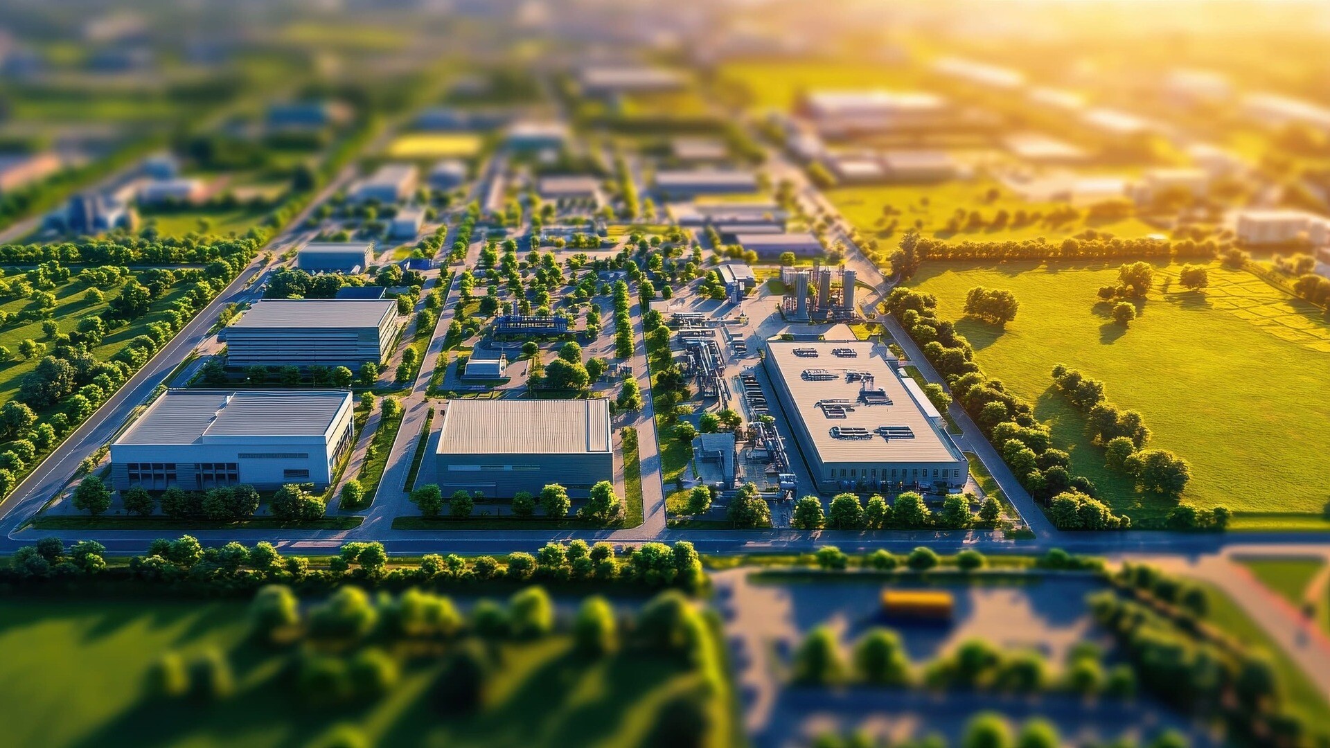 Luftaufnahme von Gewerbegebiet