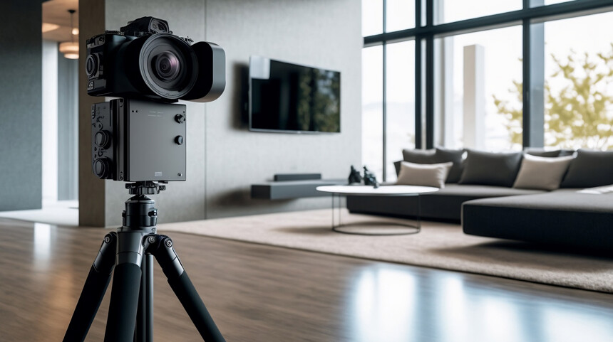 Virtueller 360-Grad-Rundgang durch moderne Immobilie