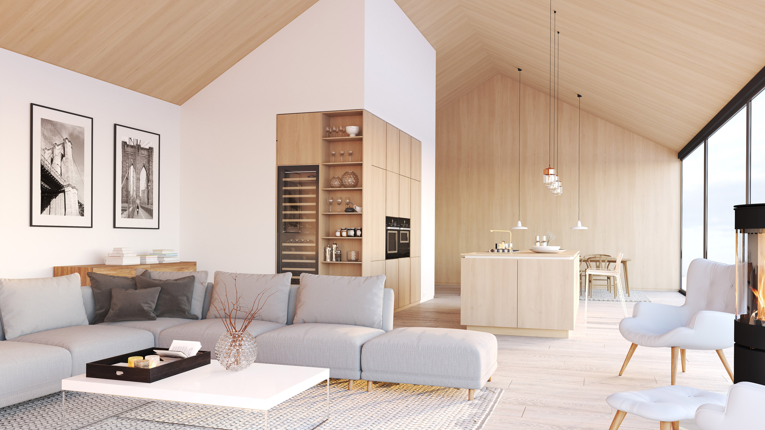 Modernes Loft im skandinavischen Stil eingerichtet