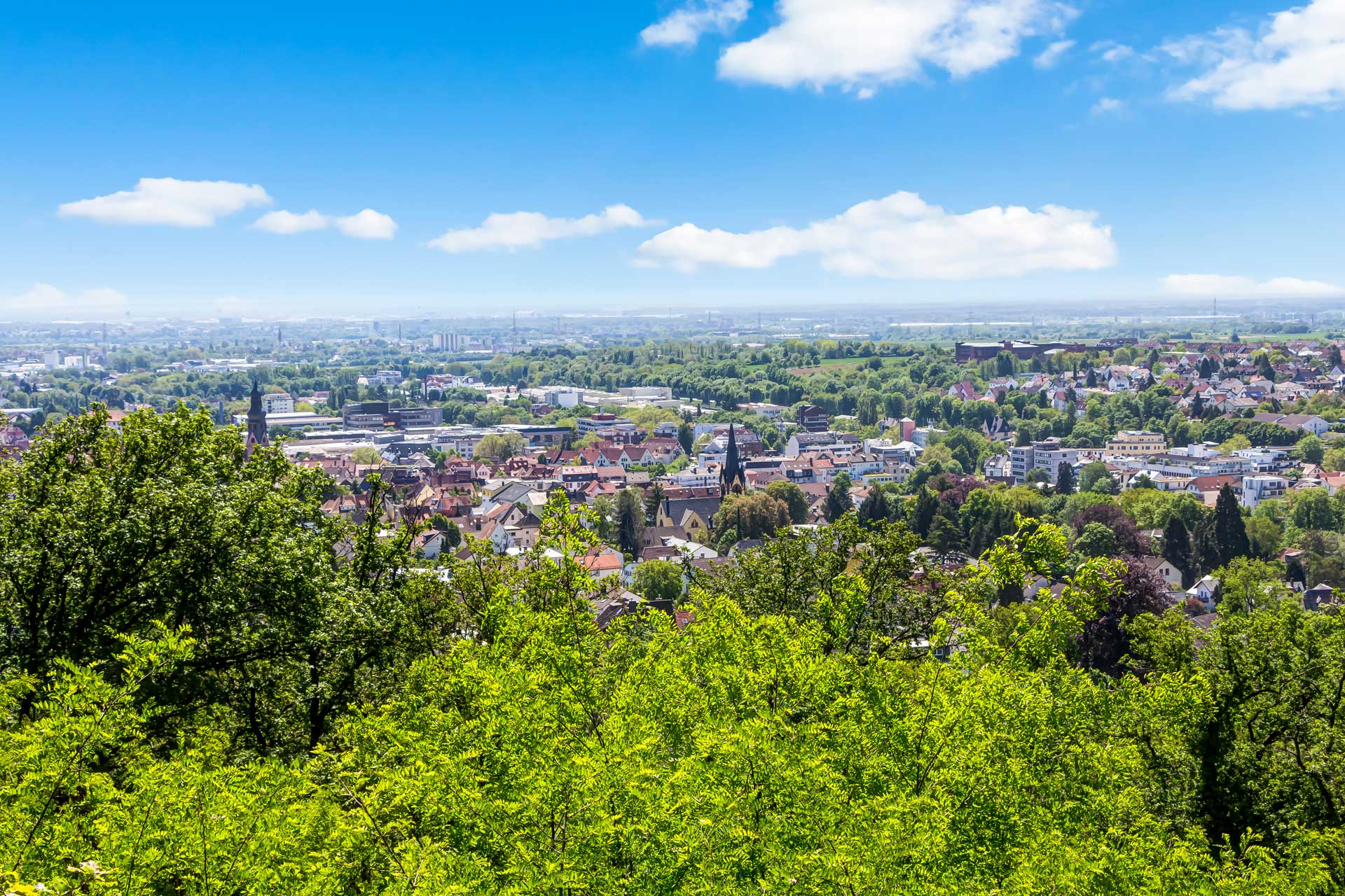 Blick über Hofheim im Main-Taunus-Kreis