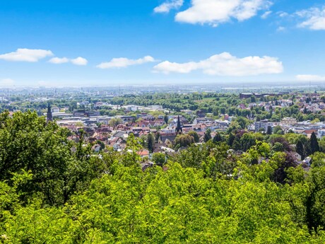 Blick über Hofheim im Main-Taunus-Kreis