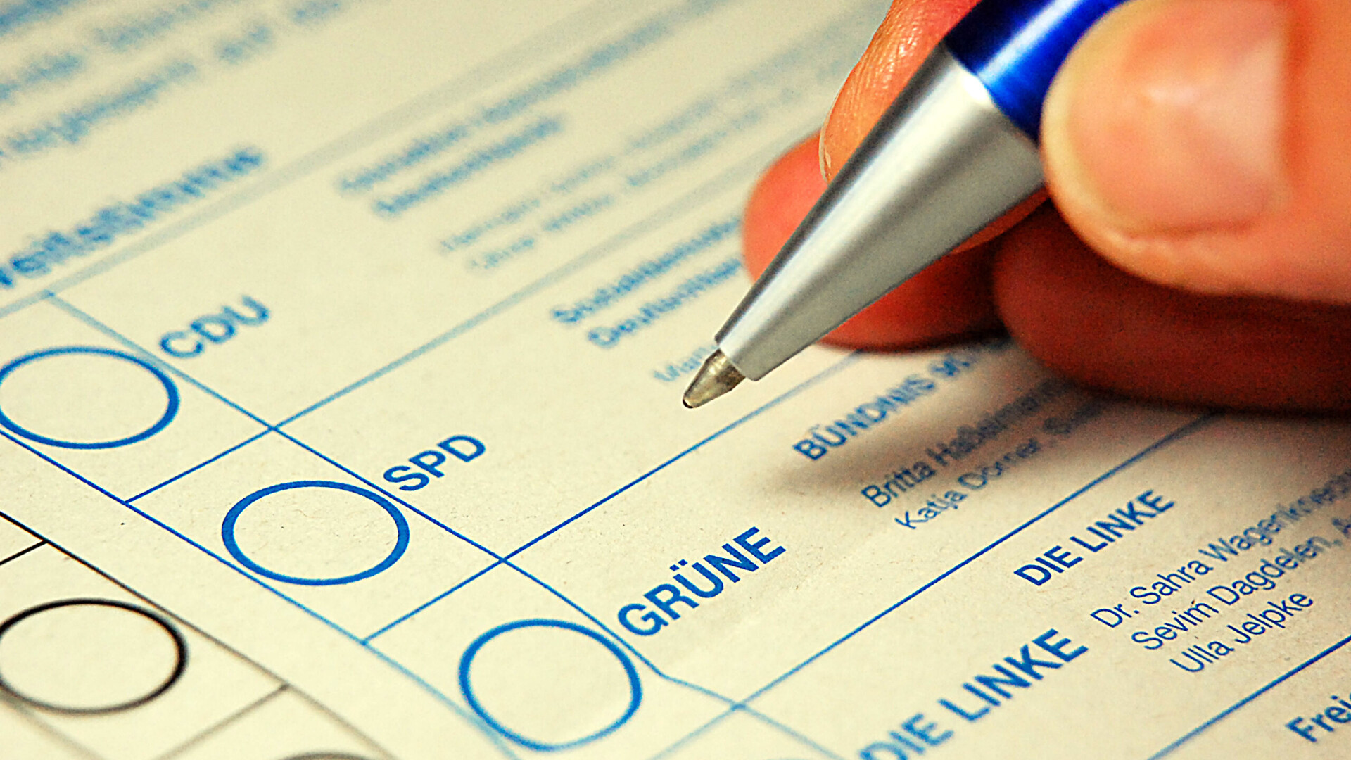 Stimmzettel Bundestagswahl