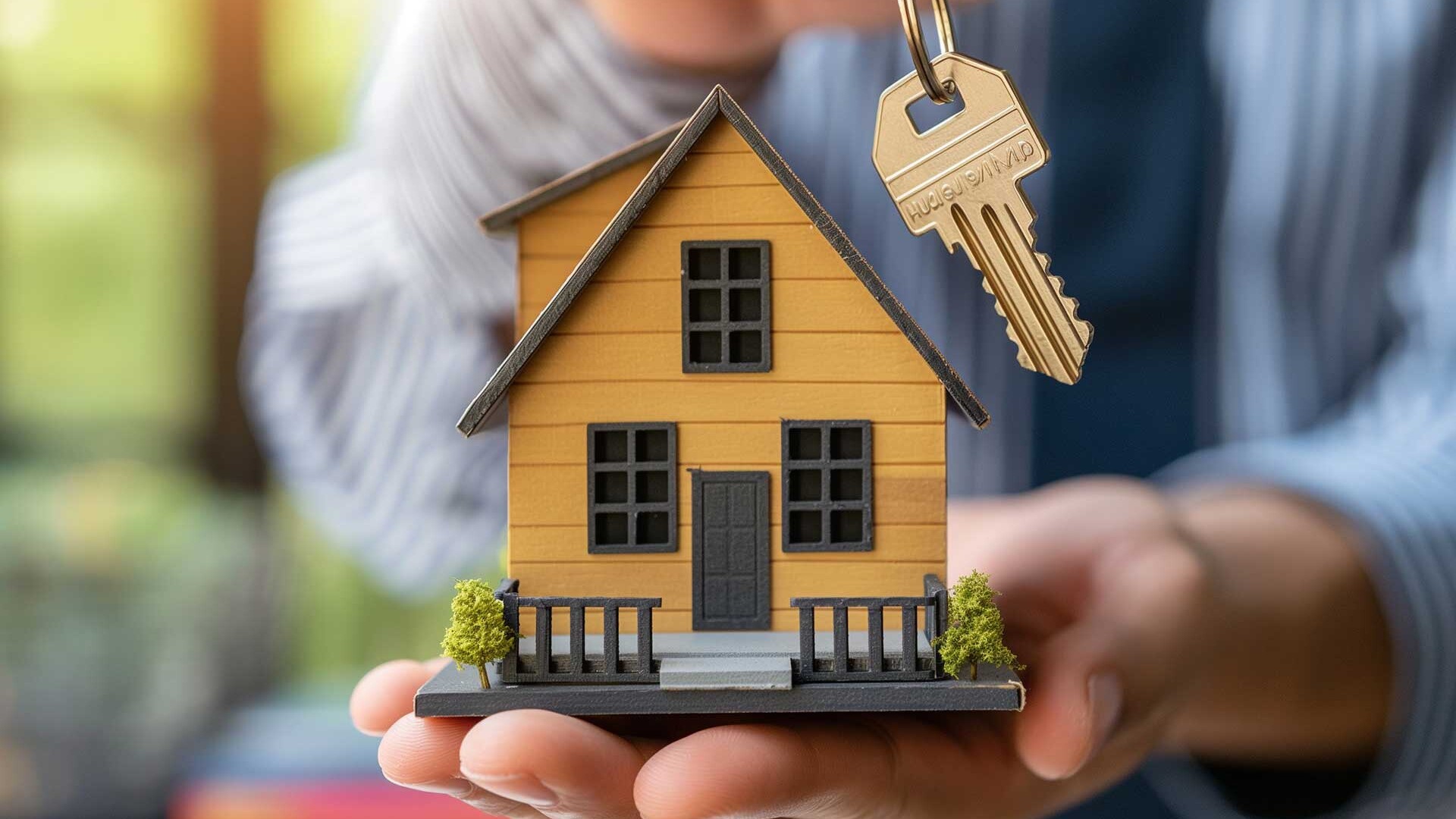 Modellhaus und Schlüsselübergabe werden beim Eigentumsübergang präsentiert