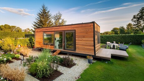 Außenansicht eines Tiny Houses