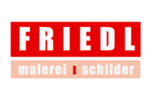 Rotes FRIEDL malerei | schilder Logo.
