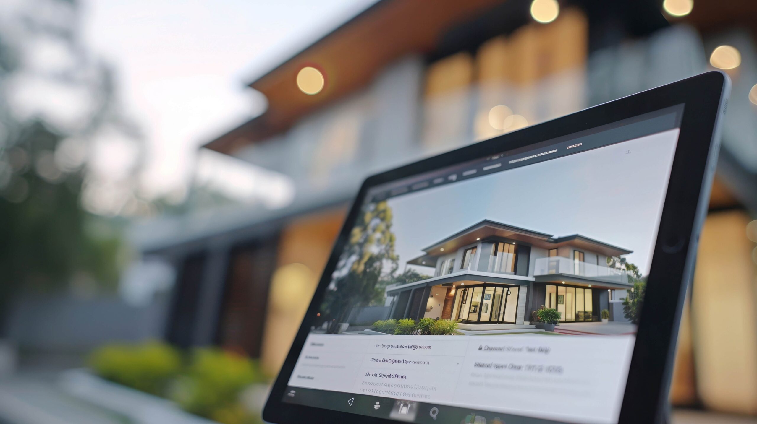Tablet mit Immobilienanzeige