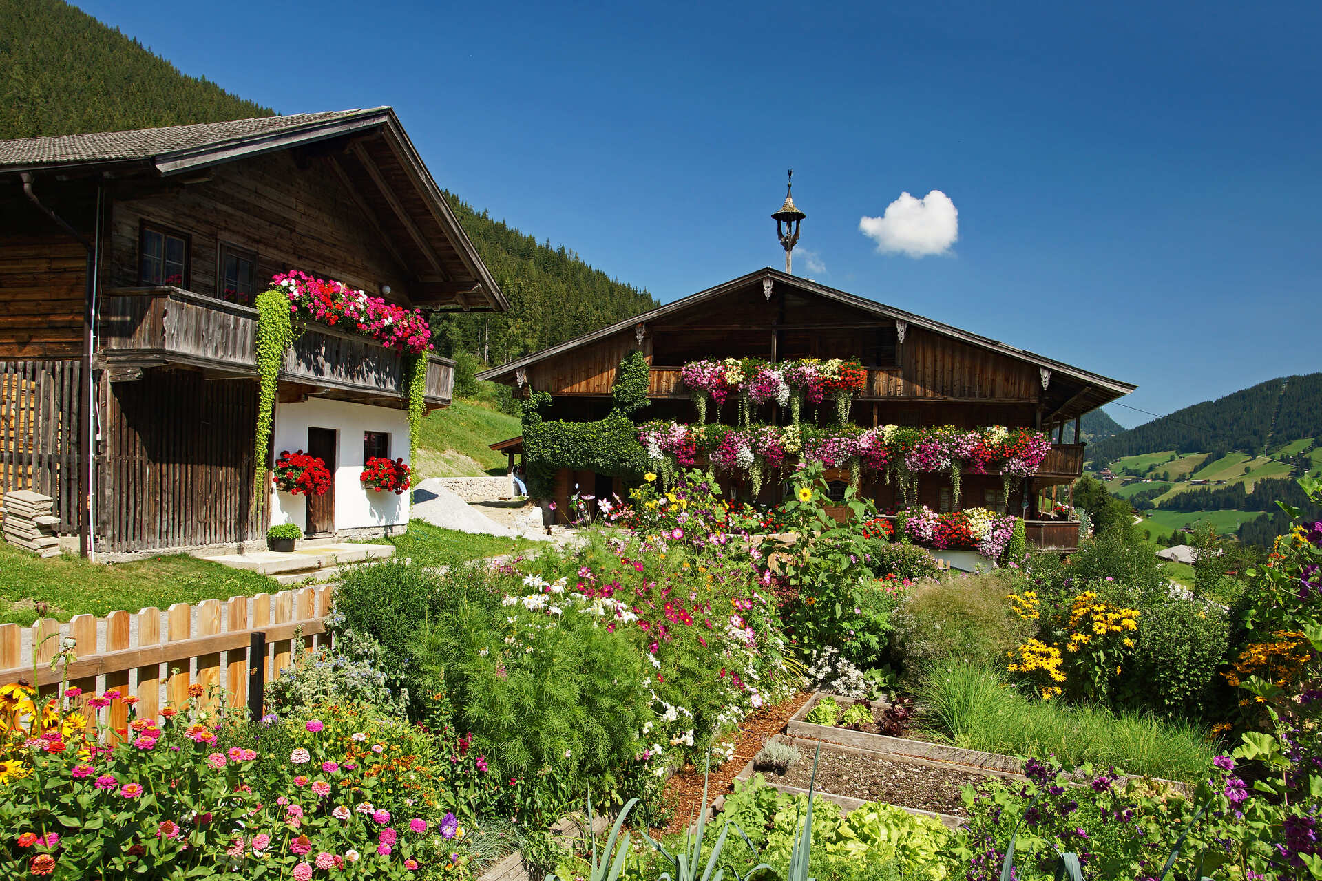 Typisches altes Bauernhaus im Tiroler Alpbachtal
