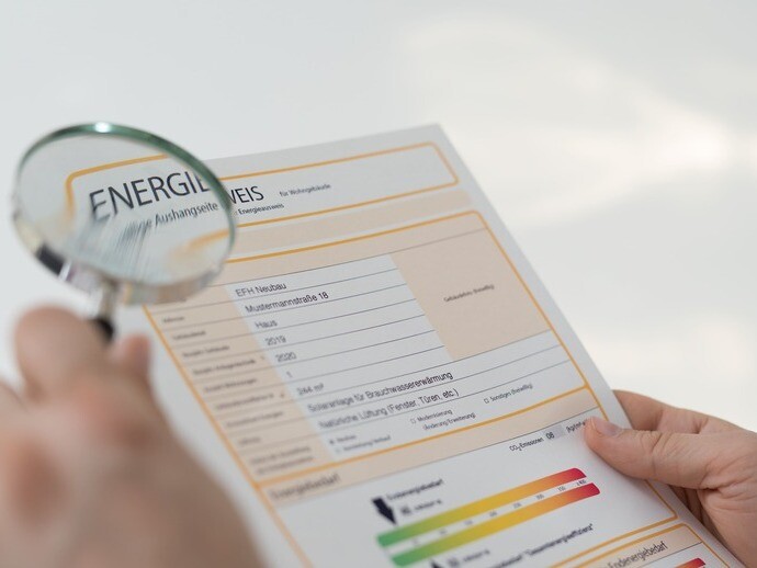 Lupe mit Energieausweis