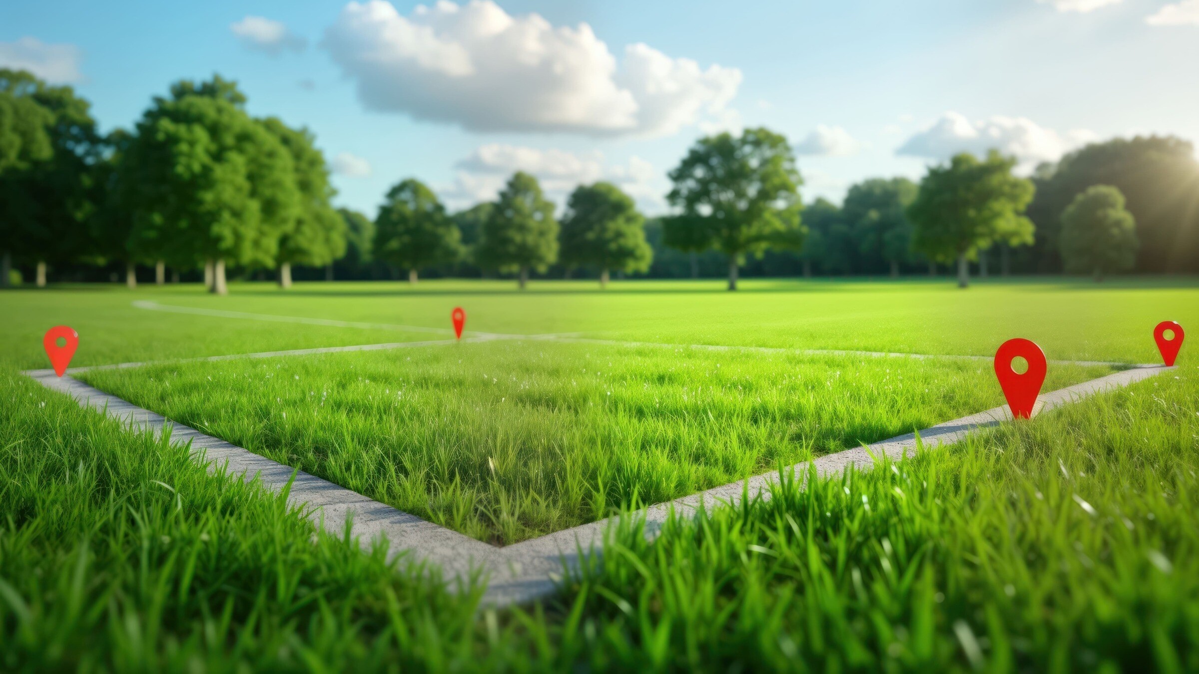 Fläche als Grundstück markiert