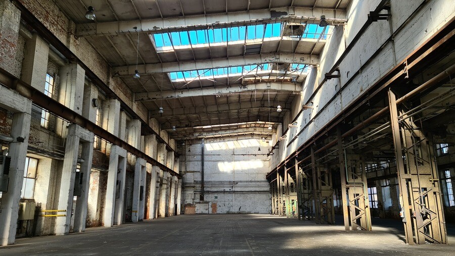 Lagerhalle Innenansicht.