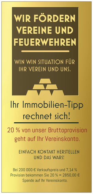 Zeichen in Gold: Unterstützung von Vereinen, Feuerwehren und Provisionen.