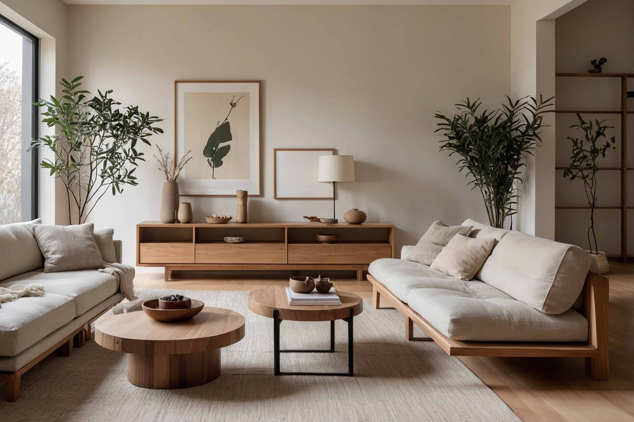 Wohnzimmer mit Holzmöbel