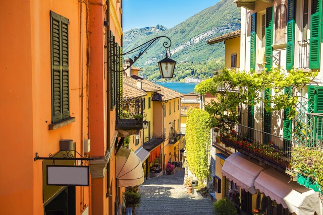 Gassen von Bellagio am Comer See