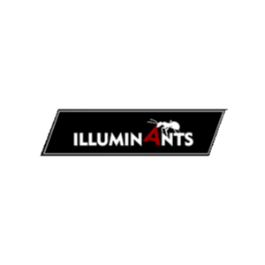 ILLUMINANTS Logo: rotes A mit Ameise obenauf.