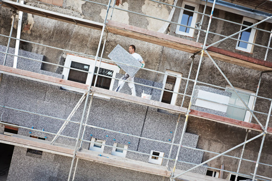 Energetische Sanierungsmaßnahme an einem Haus
