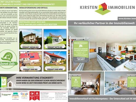 Beispiel-Cover einer Flyer-Einlage von Kirsten Immobilien Ausgabe Juli