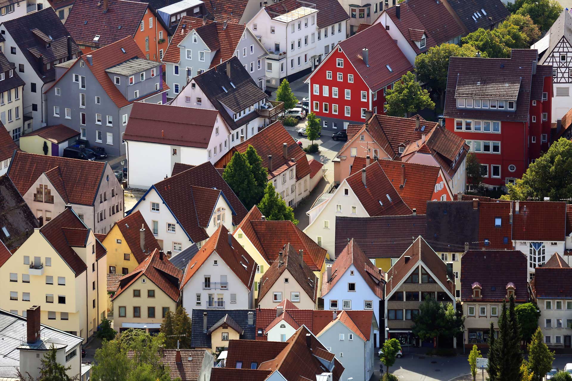 Luftansicht auf Albstadt im Zollernalbkreis