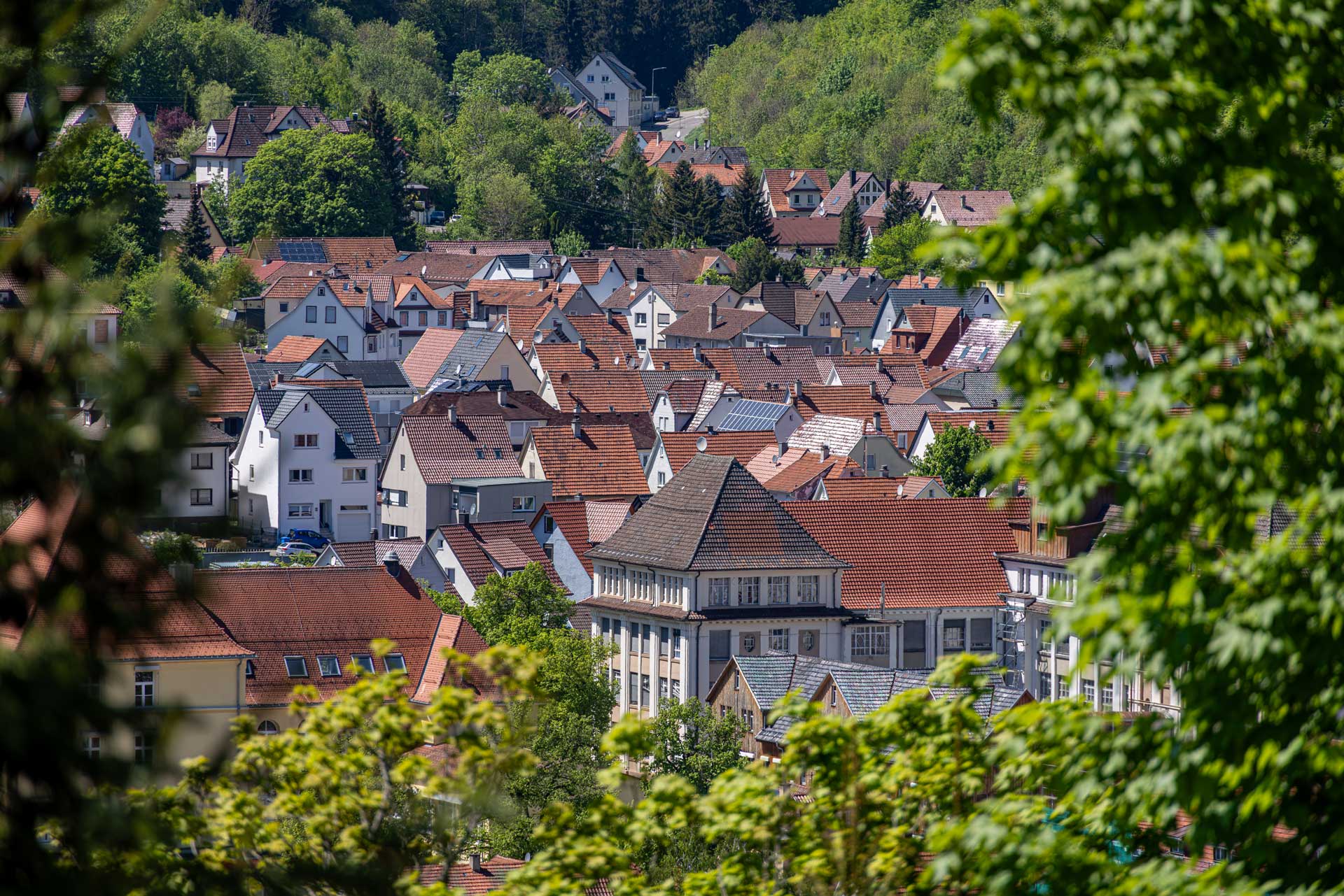 Panorama der Gemeinde Bisingen im Zollernalbkreis (Hohenzollern)