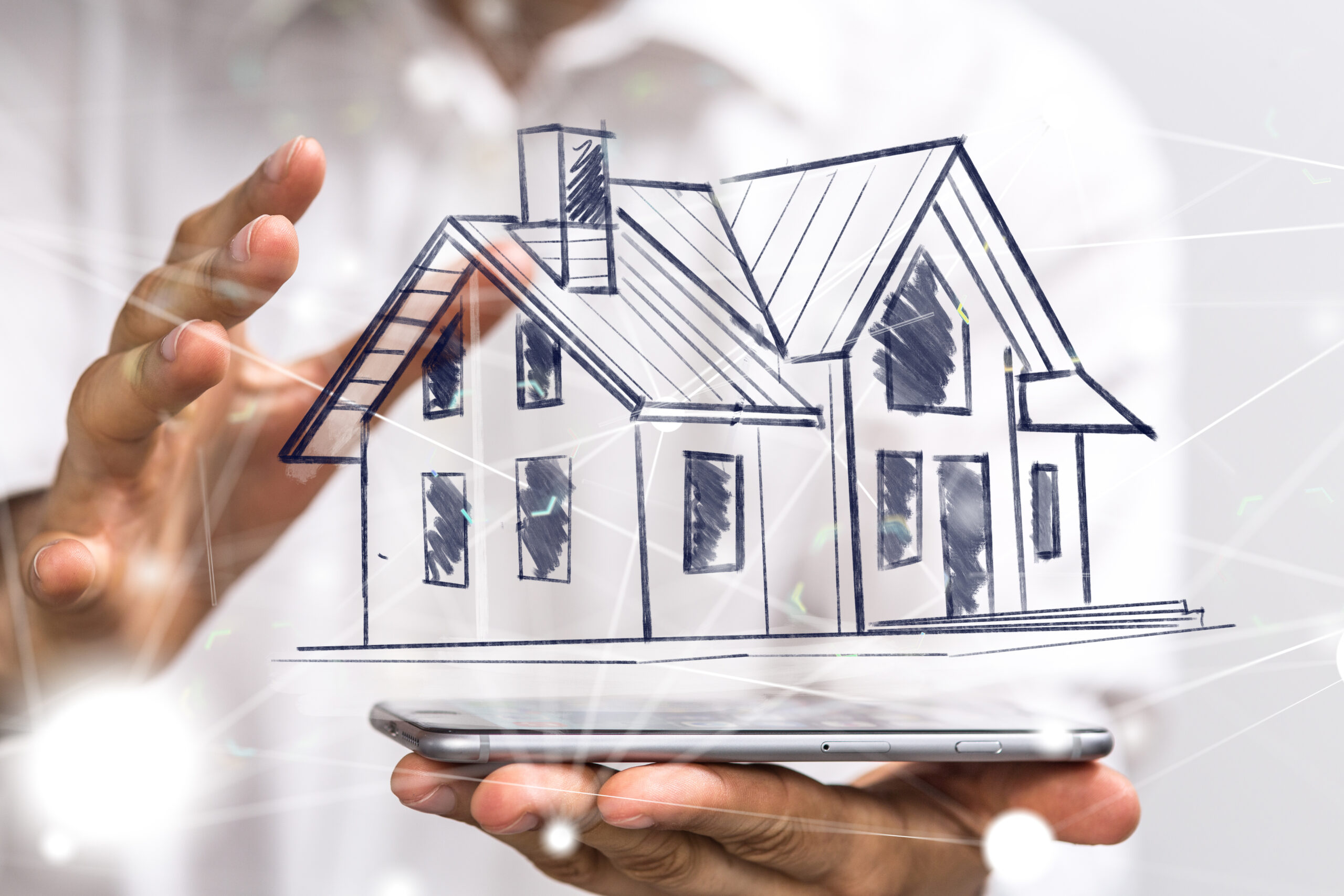 Virtuelle Zeichnung von einem Haus